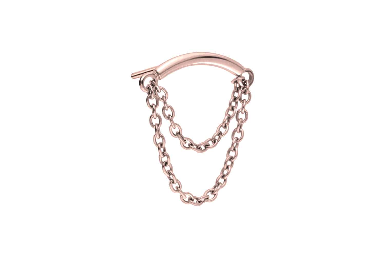 Titan Aufsatz mit Push Pin BOGEN + 2 KETTEN von Piercingline